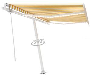 VidaXL sárga-fehér szélérzékelős és LED-es napellenző 350 x 250 cm