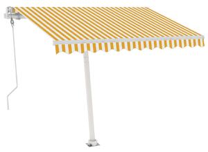 VidaXL sárga-fehér szélérzékelős és LED-es napellenző 300x250 cm