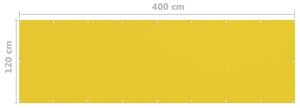 VidaXL sárga HDPE erkélytakaró 120 x 400 cm