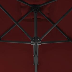 VidaXL bordóvörös kültéri napernyő acélrúddal 300 x 230 cm
