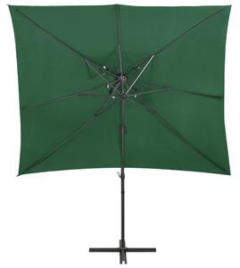 VidaXL zöld dupla tetejű konzolos napernyő 250 x 250 cm