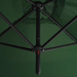 VidaXL zöld dupla napernyő acélrúddal 600 x 300 cm
