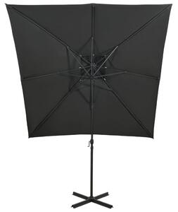 VidaXL antracitszürke dupla tetejű konzolos napernyő 250 x 250 cm
