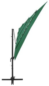 VidaXL 4 szintes zöld napernyő alumíniumrúddal 250 x 250 cm