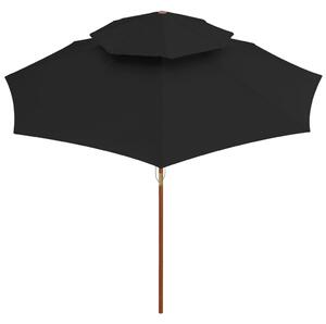 VidaXL fekete kétszintes napernyő farúddal 270 cm
