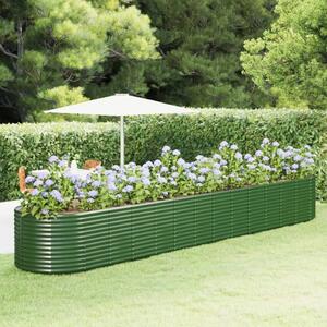 VidaXL zöld porszórt acél kerti magaságyás 554x100x68 cm