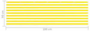 VidaXL sárga-fehér HDPE erkélytakaró 90 x 300 cm