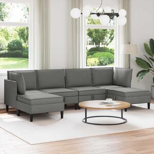 Nappali bútor szett 6 pcs Sötétszürke Szövet