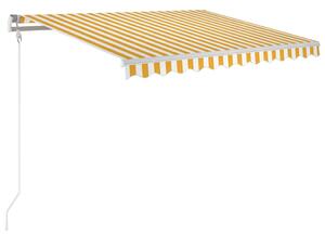 VidaXL sárga és fehér kézzel kihúzható napellenző 350 x 250 cm