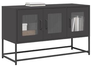 Fekete hidegen hengerelt acél TV-szekrény 100,5x39x60,5 cm