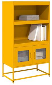 Highboard Mustársárga 68x39x123 cm Acél
