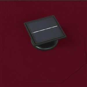 VidaXL burgundi vörös fali napernyő LED-ekkel és fémrúddal 300 cm