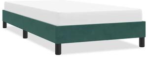 Sötétzöld bársony ágykeret matrac nélkül 80x210 cm