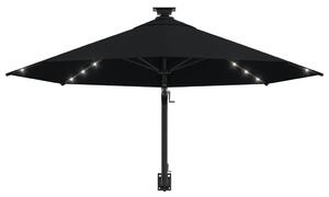 VidaXL fekete fali napernyő LED-ekkel és fémrúddal 300 cm