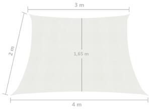 VidaXL fehér HDPE napvitorla 160 g/m² 3/4 x 2