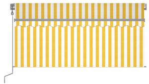 VidaXL sárga-fehér automata kihúzható napellenző redőnnyel 3 x 2,5 m