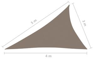 VidaXL tópszínű háromszögű oxford-szövet napvitorla 3 x 4 x 5 m