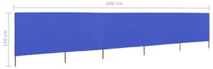 VidaXL azúrkék szövet 5-paneles szélfogó 600 x 80 cm