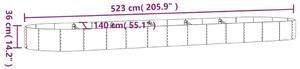 VidaXL szürke porszórt acél kerti magaságyás 523x140x36 cm