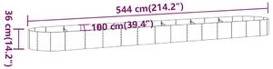 VidaXL antracitszürke porszórt acél kerti magaságyás 544x100x36 cm