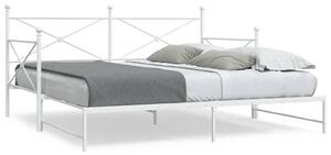 Daybed with Trundle without Mattress White 100x200 cm acél