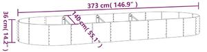 VidaXL antracitszürke porszórt acél kerti magaságyás 373x140x36 cm