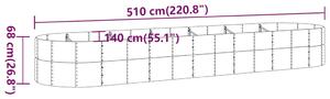 VidaXL antracitszürke porszórt acél kerti magaságyás 510 x 140 x 68 cm