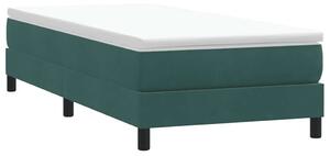 Sötétzöld bársony rugós ágy matrac nélkül 80x210 cm