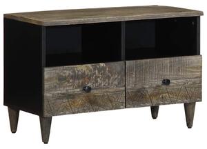 Világosszürke tömör mangófa TV-szekrény70x33,5x46 cm