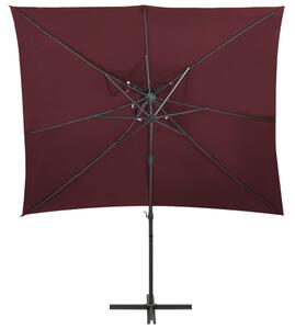 VidaXL bordó dupla tetejű konzolos napernyő 250 x 250 cm