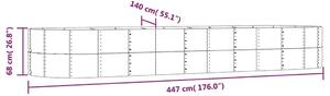 VidaXL antracitszürke porszórt acél kerti magaságyás 447 x 140 x 68 cm