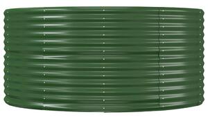 VidaXL zöld porszórt acél kerti magaságyás 367 x 140 x 68 cm