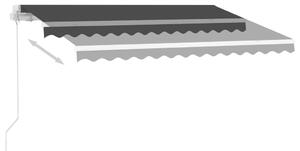 VidaXL antracitszürke kézzel kihúzható póznás napellenző 300 x 250 cm