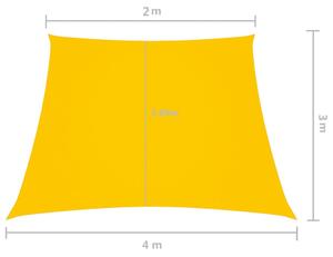 VidaXL sárga trapéz alakú oxford-szövet napvitorla 2/4 x 3 m