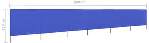 VidaXL azúrkék 6-paneles szövet szélfogó 800 x 80 cm
