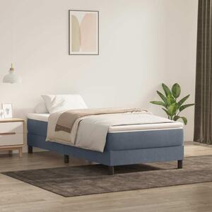Sötétszürke bársony rugós ágy matrac nélkül 80x220 cm