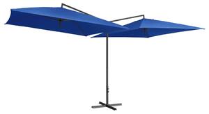 VidaXL azúrkék dupla napernyő acélrúddal 250 x 250 cm