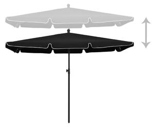 VidaXL fekete napernyő rúddal 210 x 140 cm