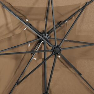VidaXL tópszínű dupla tetejű konzolos napernyő 250 x 250 cm