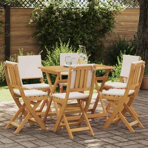 VidaXL Kültéri bistro székek párnával 6 pcs Krémfehér 38 x 46 x 85 cm