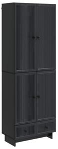 VidaXL Szekrény szett 2 pcs Fekete 66 x 34,5 x 95 cm Szerelt Fa