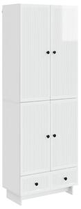 Szekrény szett 2 pcs Magasfényű Fehér 66 x 34,5 x 95 cm