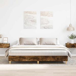 Füstös tölgy színű szerelt fa ágykeret matrac nélkül 180x200 cm