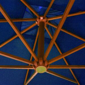 VidaXL azúrkék tömör fenyőfa függő napernyő rúddal 3 x 3 m