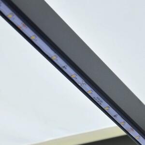 VidaXL krémszínű kézzel kihúzható LED-es napellenző 400 x 300 cm