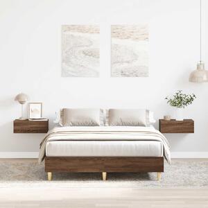 Barna tölgyszínű szerelt fa ágykeret matrac nélkül 135 x 190cm