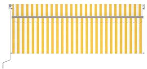 VidaXL sárga-fehér automata kihúzható napellenző redőnnyel 4,5 x 3 m