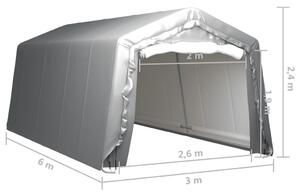 VidaXL szürke acél tárolósátor 300 x 600 cm
