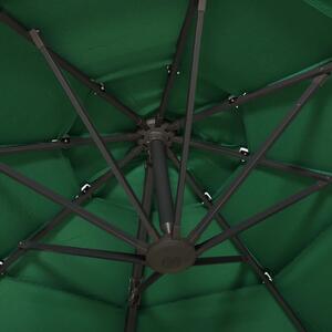 VidaXL 4 szintes zöld napernyő alumíniumrúddal 3 x 3 m