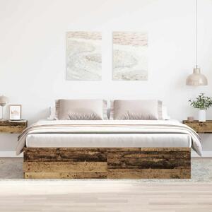 Antik fa szerelt fa ágykeret matrac nélkül 180x200 cm